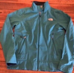 The North Face Allproof Stretch Jacket Women XS Waterproof Hooded Teal Coat: 